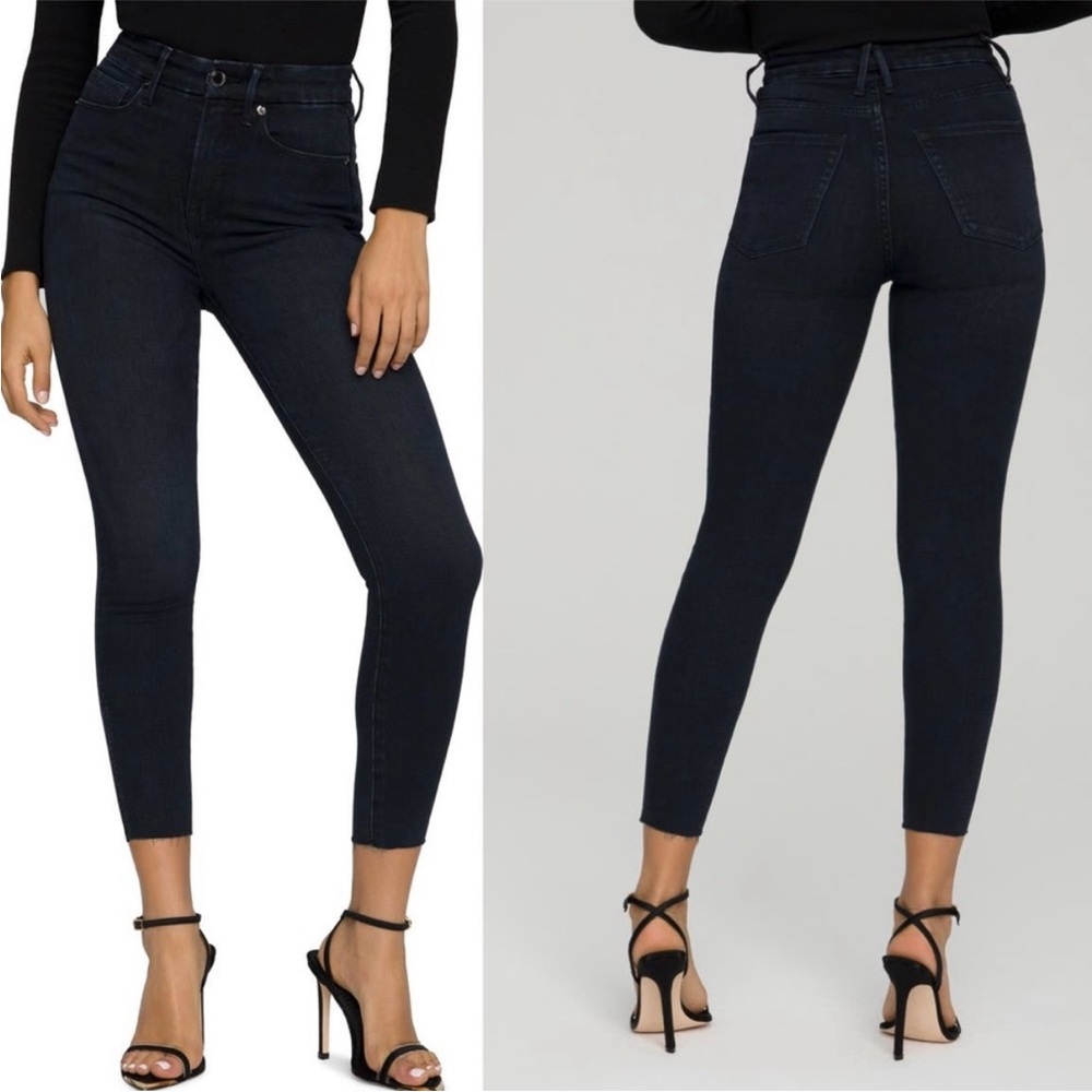 High-Rise Skinny Crop Jeans - Dark Indigo